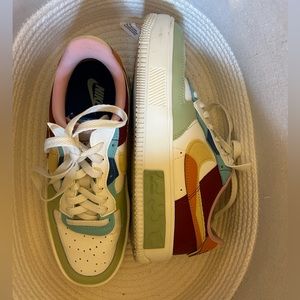 MULTICOLORED Nike Air Force 1s. Worn Once, size 8.5